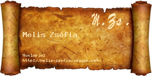 Melis Zsófia névjegykártya