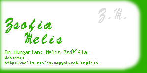 zsofia melis business card